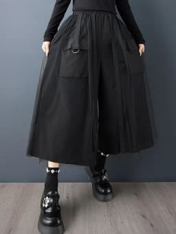 Patchwork Mesh Green Vintage High Waist Wide Leg Pants Women New Spring Autumn Casual Loose Trousers Fashion Streetwear 2026