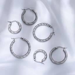 3pair/set Simple Twist Circle Round Hoop Earrings for Women Waterproof Stainless Steel Huggie Ear Buckle Statement Jewelry 2026