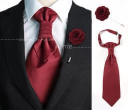 Newest Men's Soild Color Tie Brooch Set Red Ajustable NeckTie Luxury Gemstone Brooch Classic Suit Tuxedo Groom Wedding Accessory
