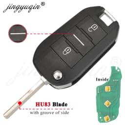 Jingyuqin 433MHz 4A HITAG AES Chip Flip Remote Van Car Flip Key For Peugeot Expert 308 3008 2016+ Citroen C4 Cactus 2014+ HU83