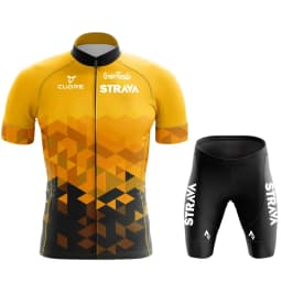 2024 Jersey Set Strava Summer Short Sleeve Breathable Men's Mountain Bike Jersey Set Sweat-Wicking Quick-Drying Jersey