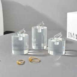 Clear Acrylic Ring Holder Display Stands Jewelry Organizer with Clips Joyeros Organizador De Joyas Packaging Storage Props Riser