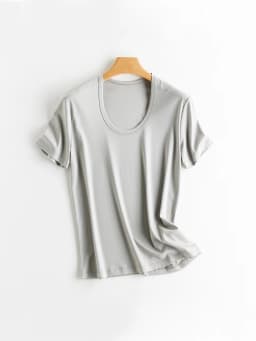 SuyaDream, Women Solid T Shirts, Silk Cotton Blend, Square Collar, Short Sleeved Tee, 2025 Summer Candy Colors Basic Cozy Top