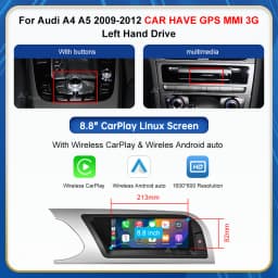 12.3 Road Top 8.9 Inch Touch Display Multimedia Player Andriod Auto Link For Audi A4 S4 B8 2009-2012 GPS Carplay Screen Car Play