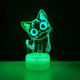 Cute 3D Cat Night Light Kids LED Cat Lamp Lovely USB Acrylic Novelty Table Nightlight for Children Gift Bedroom Room Decor Light