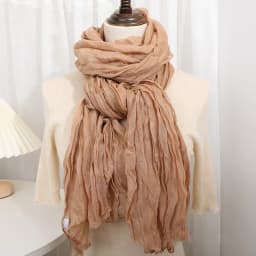 Solid Color 180*90cm Cotton Linen Scarf Retro Autumn Winter New Warm Silk Pleated Retro Thin Long Strip Shawl Men and Women's
