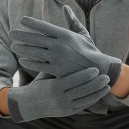 Winter Keep Warm Touch Screen Plus Velvet Inside Suede Mens Gloves Fashion Simple Solid Thicken Man Outdoor Cycling Drive
