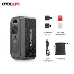 CYCLAMI AM6 Mini Bike Air Pump 130PSI Portable Electric Quick Inflation Inflator Type-C Charging For MTB Road Bicycle Tire FV AV