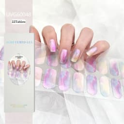 16/20/22Tips Semi-Cured Gel Nail Patch Adhesive Sliders Long Lasting Full Gel Nail Stickers DIY Manicure Harden In UV Lamp Need