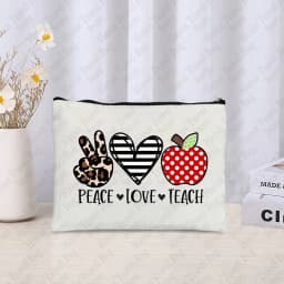 Teacher Cosmetic Case Back To Shool Gift Trendy Zipper Makeup Bag Pouch Thank You Teachers Gifts Pencil Case Lipstick Storage