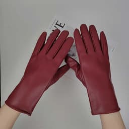 Winter Female Solid Sport Cycling Windproof Mitten Women PU Leather Plus Plush Thick Velvet Warm Driving Waterproof Glove O86