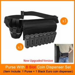 Multi Pocket Driver Waiter's Purse Waist Wallet 8 Slots Euro Coin Dispenser Coin Holder Sorter Collector Fanny Pack Cash Receipt