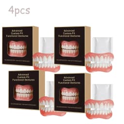 Orthodontic False Teeth Silicone Kit Soft Comfortable Fake Tooth Upper Lower Veneers Denture Set for Oral Hygiene Care