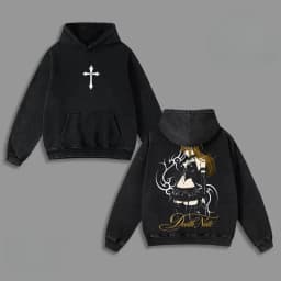 Hot Anime DEATH NOTE Yagami Light Ryuk Print Hooded Men Women Cotton Hoodies Retro Washed Sweatshirt Harajuku Casual Streetwear