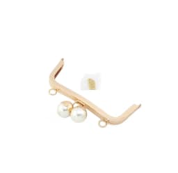 K673~K674 Pearl head 16CM square no hole Smooth surface screw purse frame DIY Kiss lock Coin Purse accessories