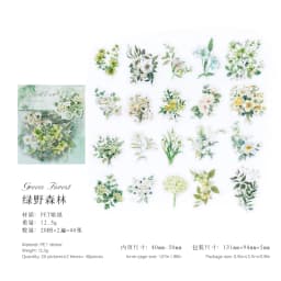 40 Pcs Fresh Flower PET Sticker Pack Aesthetic Hand Accounting Transparent Decoration Scrapbooking Stationery Supplies for Kids