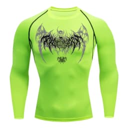 Skull Wings Print Long Sleeve Compression Shirts for Men Gym Workout Running Baselayer Undershirts Spring Fall Athletic Tops