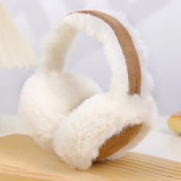 Soft Plush Ear Keep Warmer Winter Thicken Fluffy Plush Earmuffs Solid Fashion Outdoor Earflap Protection Foldable Ear Cover