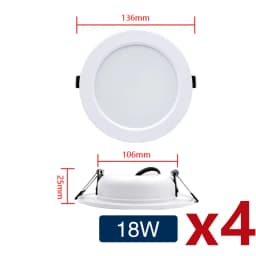 4pcs Led Downlight 5W 9W 12W 15W 18W AC 110V 220V Ceiling Lamp Recessed Down Light DC12V 24V Round Leds Panel Light Spotlight