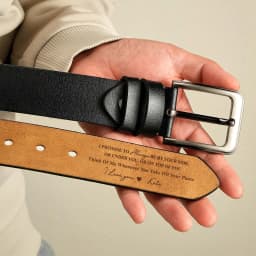 Personalized Belt Gifts for Father's Day Him Custom Text Engraved Genuine Leather Belts【Confirm Text Via Chat Before Ordering】