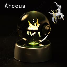 Pokemon 3D Crystal Ball Pikachu Gengar Mew Mewtwo Figurines Lamp Base Pokeball 3D Pokemon Glass Ball Statue Birthday Gift