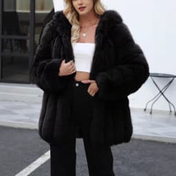 Faux Fox Fur Coat Women Solid Fur Jacket Long Sleeve Turn Down Collar Open Stitch Thick Warm Fur Loose Casual 2026 Autumn Winter