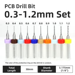 TOOLEYE 10pcs 0.1-1.0mm PCB Drill Bit Micro Carbide Drill Bit Printed Circuit Board Wood Modeling Mini CNC Metal Drill Bit Set