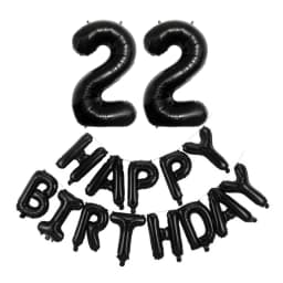 Black 32-Inch Number 1-30 Balloons and 16-Inch 'Happy Birthday' Letter Foil Balloons Set Birthday Party Decoration Supplies