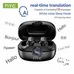 HTC NE79 TWS Bluetooth 6.0 Earbuds AI Translation 135 Languages ENC Noise Cancelling HiFi Stereo Headphones with LED Display