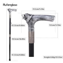 Silvery Bear Head Handle Decorative Stick Decorative Cane for Halloween for Cosplay and Parties Cane 93cm