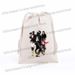 Michael Jackson Drawstring Bag Graphic Figure Print Pockets Gifts Bags Portable Jewelry Storage Pouches Men Women Packing Bags