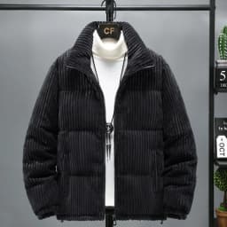 New Arrival Thickened Corduroy Cotton Jacket Stand Collar Men's Fashionable Winter Loose Fit Warmth Polyester Fiber Fill