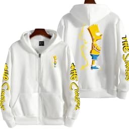 Cartoon Anime The Simpsons Men's Bart Simpson Zipper Hoodie Outdoor New Women's Sportswear Spring and Autumn Fashion Couple Coat