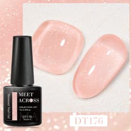 MEET ACROSS 7ml Orange Red Pink Gel Nail Polish Laser Sparkling Soak Off Semi Permanent Nail Art UV Gel Varnishes Spring Summer