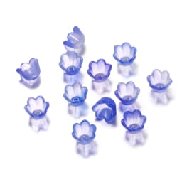 50Pcs Gradient Flower Acrylic Beads Bellflower Spacer Beads Caps for DIY Charms Bracelets Jewelry Making Findings Accessories