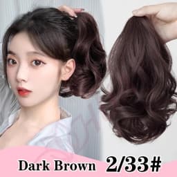 10InchSynthetic Ponytail Claw Clip Ponytail Extensions Short Curly Ponytail Ladies Black Brown Hair Clip for Women