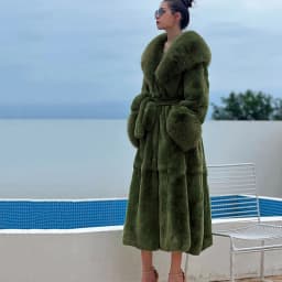 Women's Parker Winter Fur Warm Large Size Solid Color Fur & Faux Fur Women New Casual Long Sleeve Temperament Women Fur Coat Y72