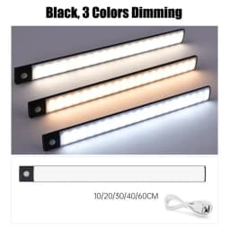 Night Light Motion Sensor Led USB Rechargeable Motion Detector Cabinet Lights 3 Colors In One Lamp Bedroom Kitchen Decor