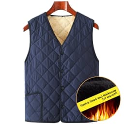 Men's Thickened Fleece Lined Cotton Jacket Winter Outerwear for Middle-Aged And Elderly Casual Fashionable Warm And Windproof