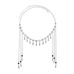 Retro Silvery Alloy Hollow Moon Pendant Forehead Headpiece for Women Boho Ethnic Indian Kurdish Gypsy Hair Accessories Jewelry