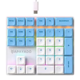 K33 Wired Mechanical Numeric Keypad With Multi-color Lights Suitable for Finance, Business, 33-Key Laptop Numeric Keyboard