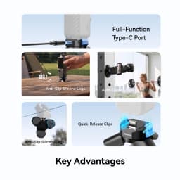 TELESIN Mini Magnetic Tripod for DJI Osmo Pocket 4/3 Base Type-C Charging Adapter Release Camera Stand Mount Holder Stand