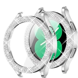 Bling Case for Samsung Galaxy Watch 6 4 Case 40mm 44mm Accessories Fashion Two Rows Diamond bumper Galaxy Watch 5 6 40 mm Cover