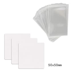 50 Pcs 5x5cm Blank Jewelry Display Paper Label With Or Without Bags Wholesale Packaging Earrings Necklaces Reveal Card Supplier