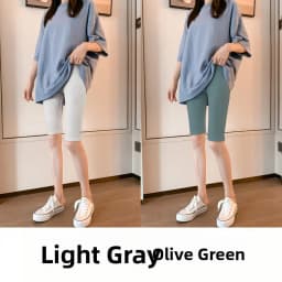 Women's Modal Short Pants Thin High Waist Elastic Slimming Black Base Layer Pants Can Be Worn outside Five-Quarter Length Summer