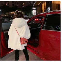 Autumn Winter Imitation Rex Rabbit Fur Eco-friendly Fur Jacket Women Outwear Warm Parka Coat Loose Thick Cold-Proof Plush Coats
