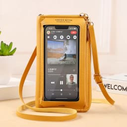 2025 New Touch Screen Mobile Phone Bag Handbag Female Crossbody Wallet One-Shoulder Transparent Coin Purse