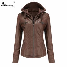 Yellow Red Faux Pu Leather Jackets 2025 Spring Autumn Fashion Zip up Top Outerwear Lady Basic Coats Plus Size Female Jackets New
