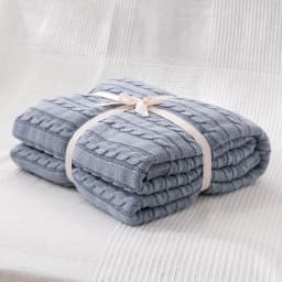 Battilo Cotton Knitted Throw Blanket Soft Cozy Cable Knit Sofa Throws Large Heavyweight Decorative Blanket for Twin Queen Bed