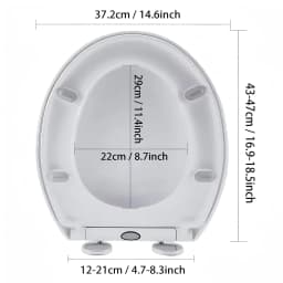 BRIEFNESS D-Shape Soft Close Toilet Seat, Antimicrobial Easy Clean PVC Material, Quick Release Hinges for Easy Cleaning, Univers